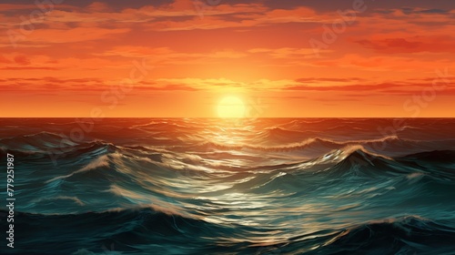 sunset over the sea high definition(hd) photographic creative image