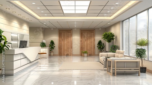 3D Rendering of a Modern Medical Clinic