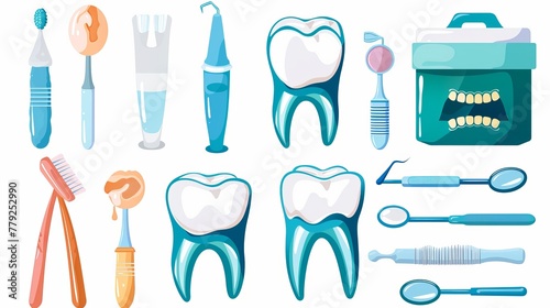 Dental Health Related Icons Set for Dentistry 