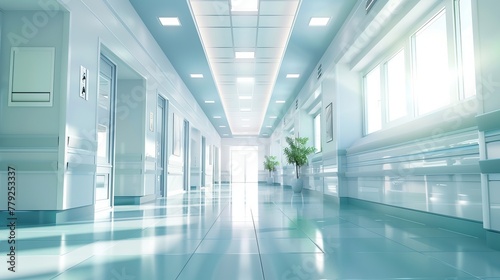 Empty Modern Hospital Corridor - Healthcare Services