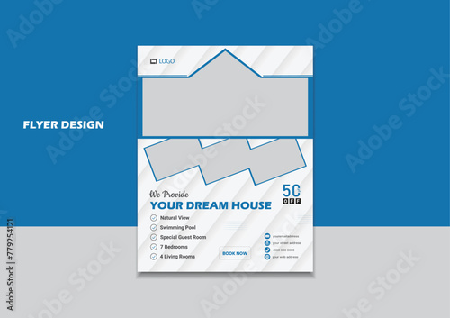 Dream House new Flyer design template modern design perfect size photo