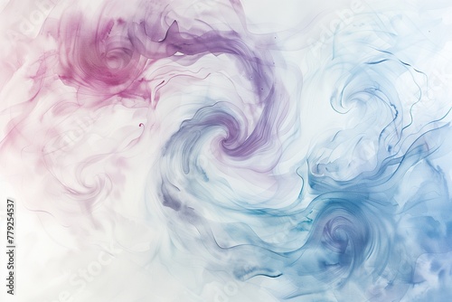 Ethereal swirls of watercolor dance on an immaculate white canvas, embodying the fluid and transient nature of watercolor paint