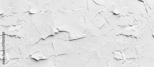 A detailed drawing of a white wall with cracks, resembling a snowy slope in winter. The freezing water has created art in the form of natural patterns