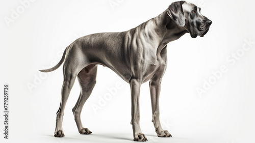 Puppy, German Great Dane Dog on White Background