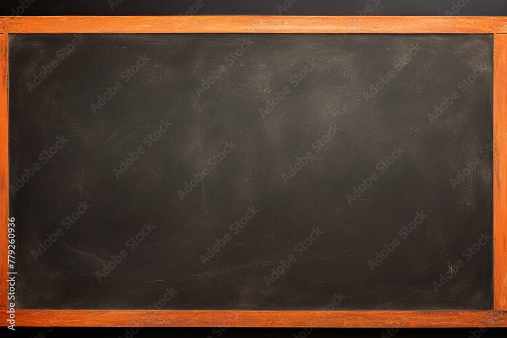Orange blackboard or chalkboard background with texture of chalk school education board concept, dark wall backdrop or learning concept with copy space blank for design photo text or product - obrazy, fototapety, plakaty 