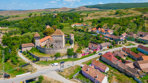 Fortified church in Romanian village Calnic photo