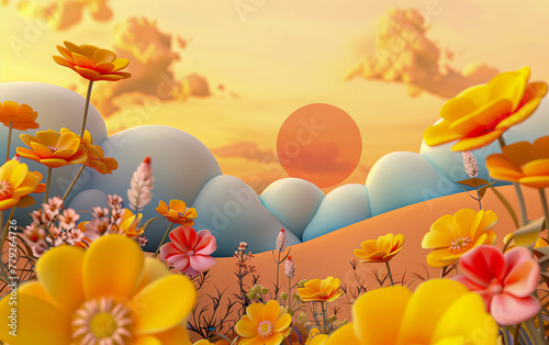 Abstract colourful 3D background. Generated using Midjourney AI (V6)