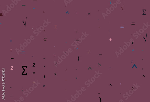Light Blue, Red vector pattern with arithmetic signs.