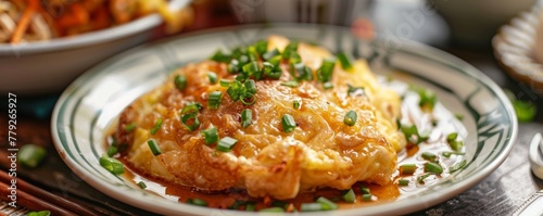 Egg Foo Young fluffy and golden photo