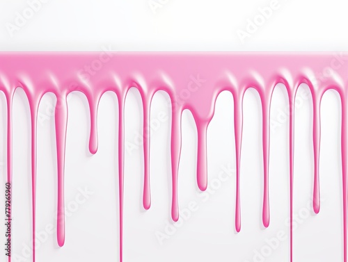 Pink paint dripping on the white wall water spill vector background with blank copy space for photo or text