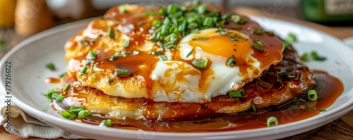 Egg Foo Young golden brown photo