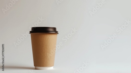 Disposable coffee cup. Coffee on white background