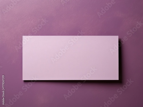 Purple blank business card template empty mock-up at purple textured background with copy space for text photo or product