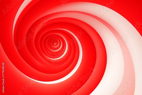 Red background  smooth white lines  radians swirl round circle pattern backdrop with copy space for design photo or text