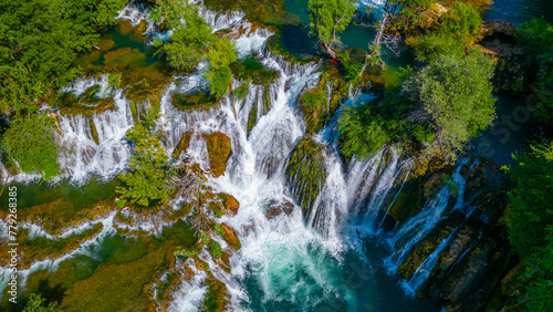 Obraz na płótnie Great Una Waterfalls in Bosnia and Herzegovina w salonie