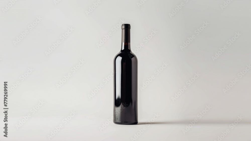 Red wine bottle on white background Red wine bottle on white background
