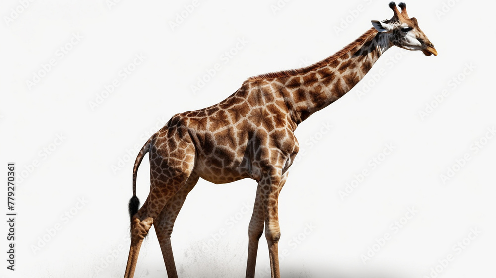 Fototapeta premium Giraffe, Baby Giraffe on White Background