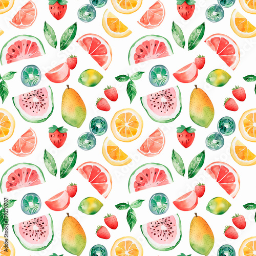 Tropical exotic fruit and flowers seamless background. For advertising products  cosmetic products  kitchen textile prints  covers  postcards  packaging.
