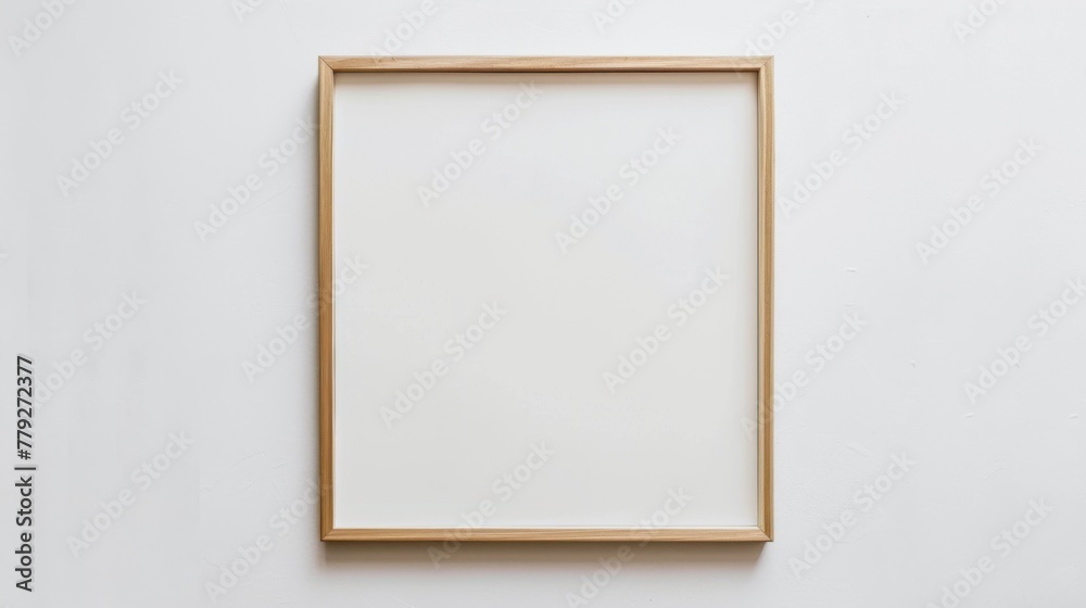 Blank portrait frame mockup. Minimalist wooden frame Blank portrait frame mockup. Minimalist wooden frame