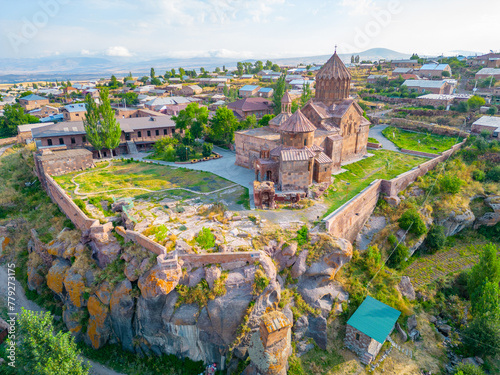 Summer day at Harichavank monastery in Armenia photo
