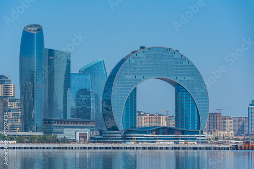 Summer day at the waterfront of Baku, Azerbaijan photo