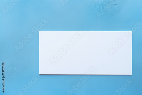Sky Blue blank business card template empty mock-up at sky blue textured background with copy space for text photo or product 