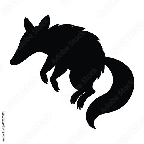 silhouette of a anteater on white