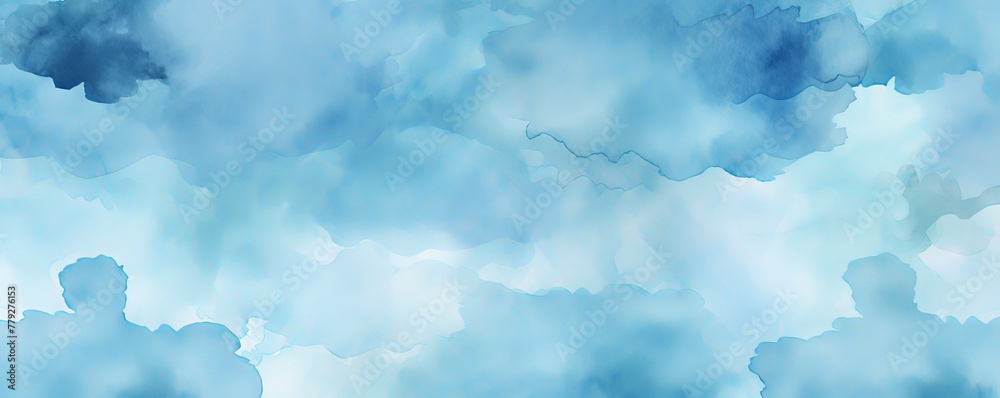 Sky Blue watercolor light background natural paper texture abstract watercolur Sky Blue pattern splashes aquarelle painting white copy space for banner design, greeting card 