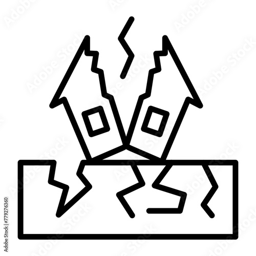 Earthquake Line Icon