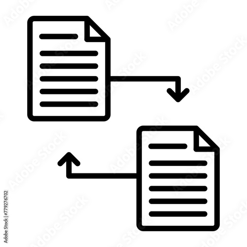 Files Exchange Line Icon