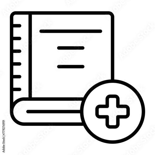 Medical Book Line Icon