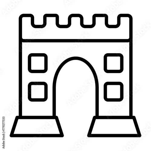 Castle Gate Line Icon