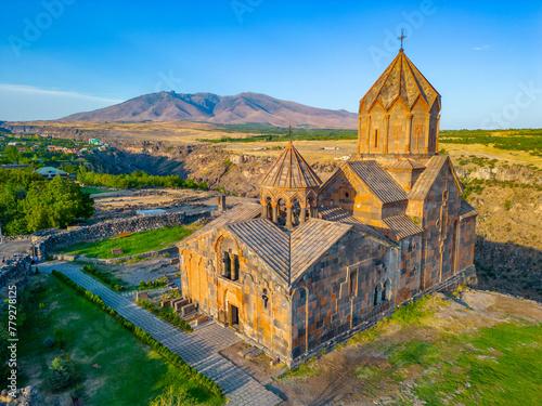 Summer day at Hovhannavank monastery in Armenia photo