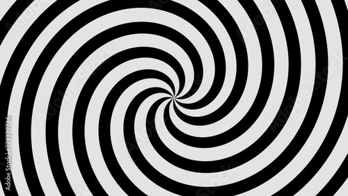 Seamless rotating black and white spiral animation - 3D render