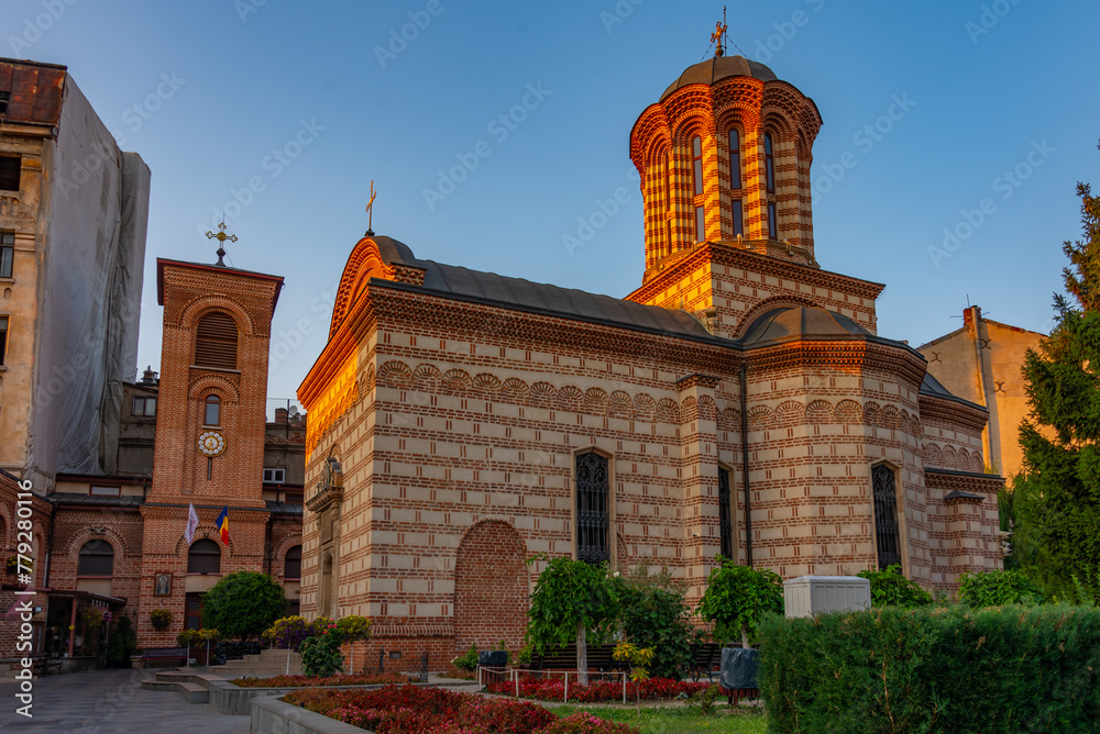 Obraz premium Sunset view of Saint Anthony church in Bucharest, Romania