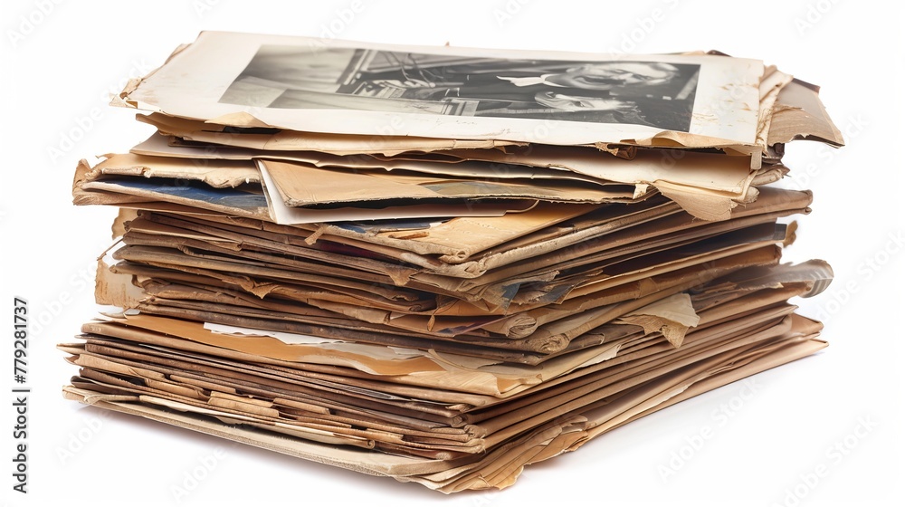 Stack of Old Photos with Clipping Path Inside Stack of Old Photos with Clipping Path Inside