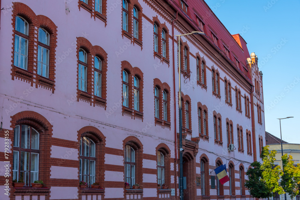 Naklejka premium Historical houses in Romanian town Cluj-Napoca