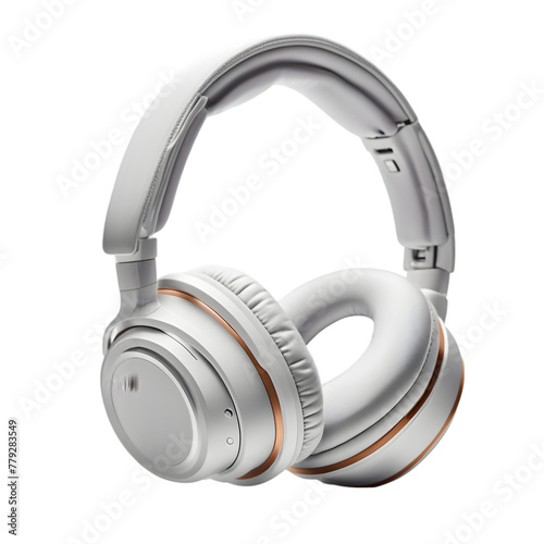 Wireless On-Ear Headphones - White Illustration Art Transparent Background Generative AI1
