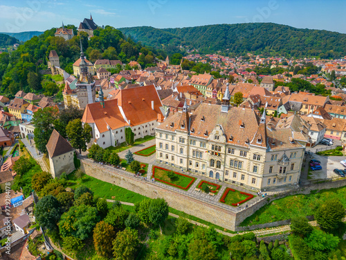 Panorama view of Romanian town Sighisoara