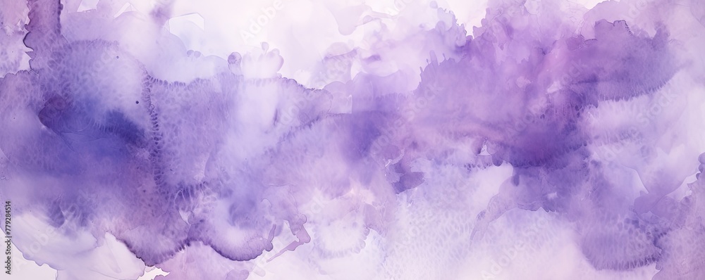 Violet watercolor light background natural paper texture abstract watercolur Violet pattern splashes aquarelle painting white copy space for banner design, greeting card