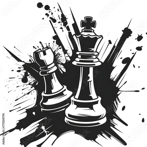 Dramatic Chess Checkmate of a Young Prodigy Stunning an Experienced Opponent and Captivating the Audience with a Bold,Traditional Tattoo-Inspired