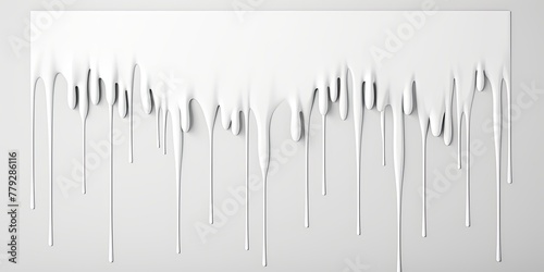 White paint dripping on the white wall water spill vector background with blank copy space for photo or text