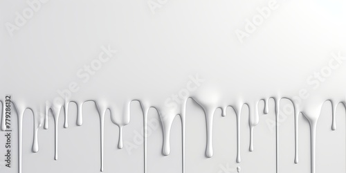 White paint dripping on the white wall water spill vector background with blank copy space for photo or text