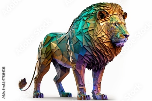 3D furry forest animal with beautiful colors and white background. with Generative AI technology 