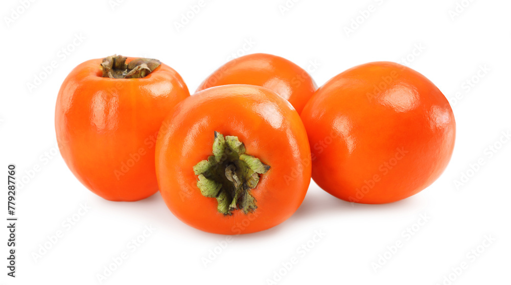 Delicious ripe juicy persimmons isolated on white