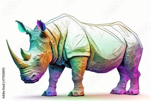 3D furry forest animal with beautiful colors and white background. with Generative AI technology