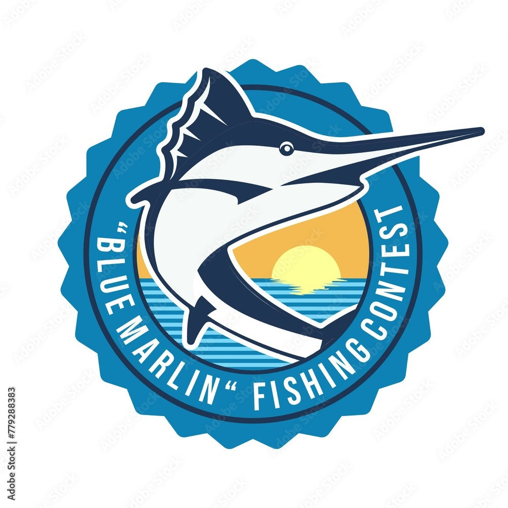 Fishing contest logo emblem design illustration Fishing contest logo emblem design illustration