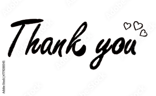 シンプルな黒文字Thank you