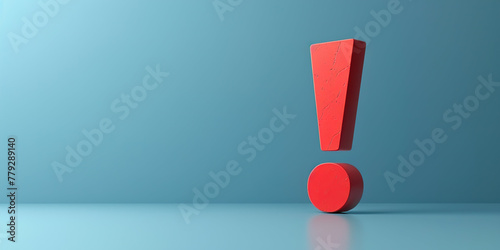 3D illustration of red exclamation mark