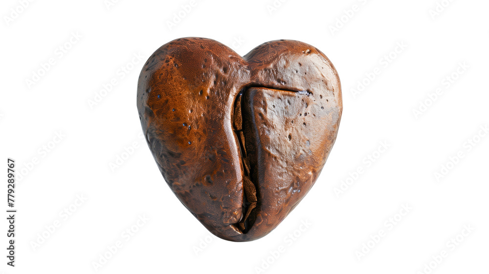 Close-up of a bird of paradise and wood with heart-shaped coffee beans isolated in a cafe Close-up of a bird of paradise and wood with heart-shaped coffee beans isolated in a cafe